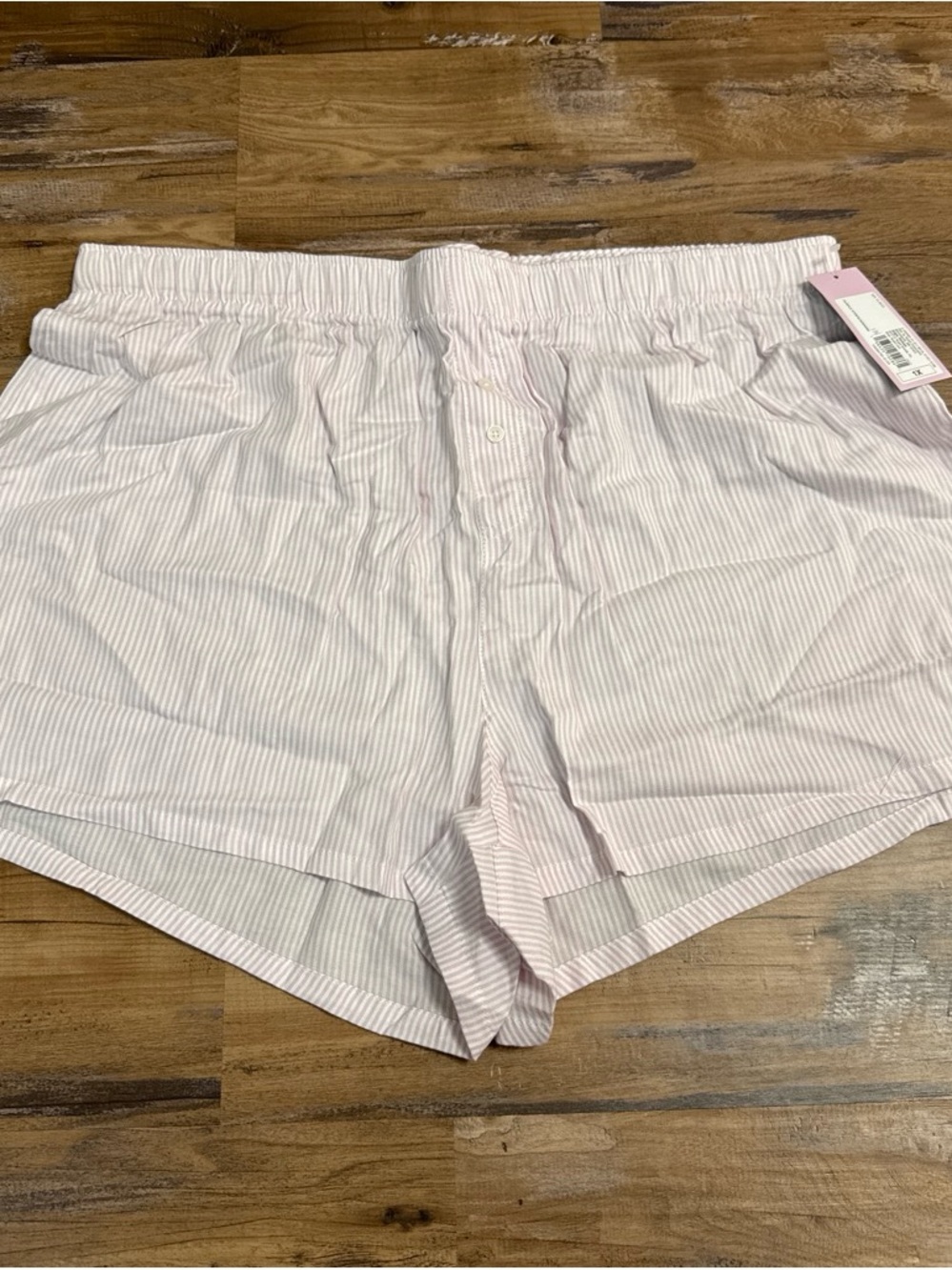Women's Purple Striped Elastic Waist Lounge Shorts